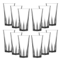 Penthouse 14oz Beer and Juice Tumbler Glass five sided set of 12