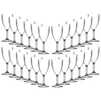 Set of 24 Elite 14oz wine glass with classic proportions, made from crystal-clear, virtually unbreakable polycarbonate. Features a slender stem and rounded bowl—stylish, reusable, and ideal for indoor or outdoor use.