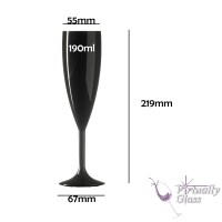 Premium Virtually Unbreakable Polycarbonate Plastic Reusable Black champagne flute