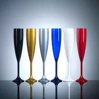Elite Premium 6.6oz Polycarbonate Multi Coloured Champagne Glasses