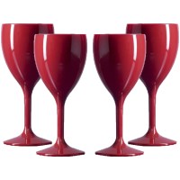Elite Premium 11oz Red Polycarbonate Wine Glasses	4 glasses