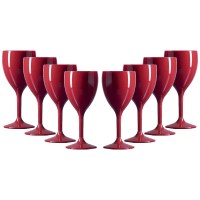 Sale Red in Colour Wine Glasses Made From Polycarboante Plastic