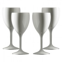 Elite Premium 11oz Large White Polycarbonate Wine Glasses