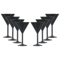 Sale Polycarboante Reusable Black Martini Cocktail Glasses set of 8